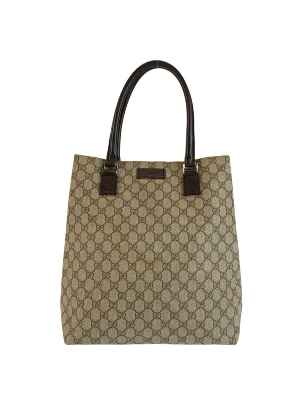 Gucci Brown GG Supreme Canvas Tote Shoulder Bag
